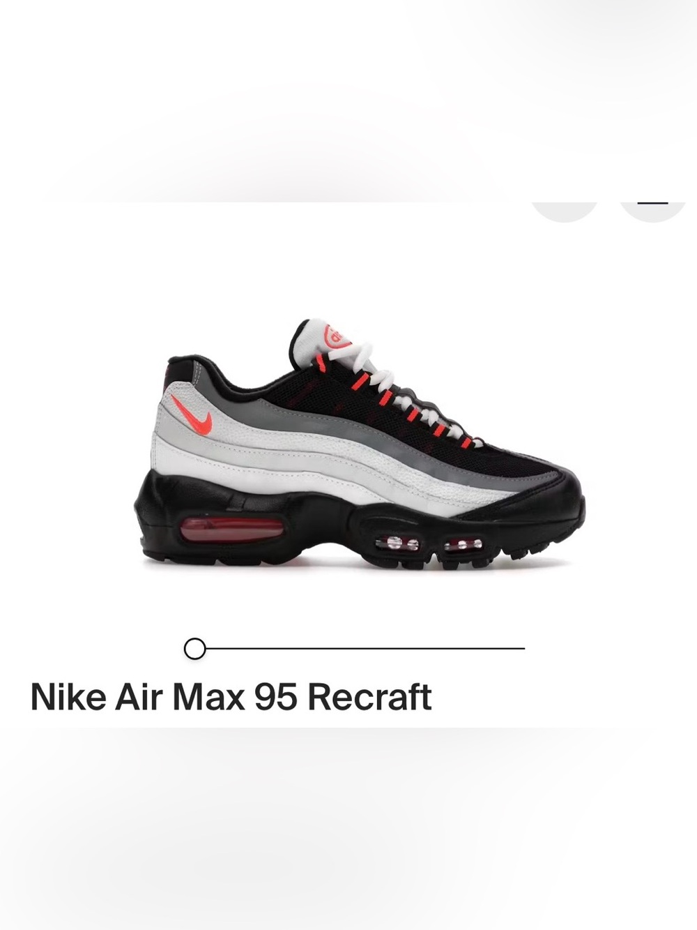 Nike Air Max 95 Recraft — Black, White & Red Accent. LIKE NEW! Size 5.5Y